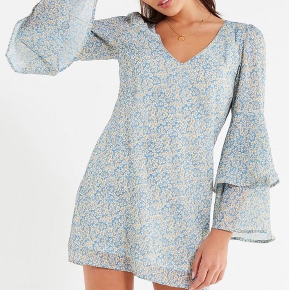 Urban Outfitters Floral Bell Sleeve Dress NWT